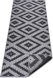 NORTHRUGS, NORTHRUGS Läufer »Malta«, rechteckig, 5 mm Höhe, In/- Outdoor geeignet, Rauten Design, Wohnzimmer, Balkon, Terrasse, Flur, Diele, Robust, Pflegeleicht, Flachgewebe, NORTHRUGS Teppich »Malta Wendeteppich«, rechteckig, 5 mm Höhe, In-& Outdoor, Wetterfest, Balkon, Terrasse, Raute, Läufer, Wohnzimmer