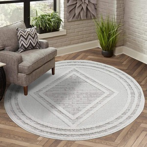 Carpet City, Carpet City Teppich »LINDO 8853«, rund, Kurzflor, Hochtief-Muster/ 3D-Effekt, Boho-Stil, Wohnzimmer, Carpet City Teppich »LINDO 8853«, rund, 11 mm Höhe, Kurzflor, Hochtief-Muster/ 3D-Effekt, Boho-Stil, Wohnzimmer