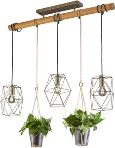 TRIO LEUCHTEN, Hängelampe Plant, 3-flg. mit Gläsern für Deko, Hängelampe Plant, 3-flg. mit Gläsern für Deko