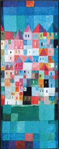 wash & dry, Fussmatte, wash+dry by Kleen-Tex Läufer »Colourful Houses«, rechteckig, 7 mm Höhe, Schmutzfangläufer, rutschhemmend, In- und Outdoor geeignet, waschbar