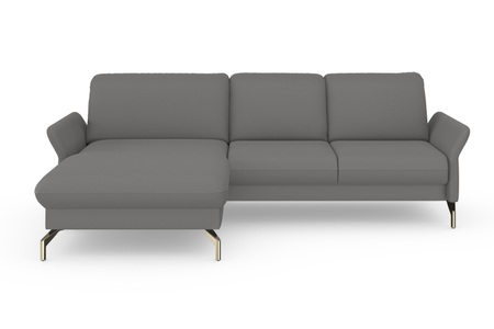 sit&more Ecksofa »Fashion«, wahlweise mit Kopfteilverstellung und Vorziehsitz, motorisch, mit satinierten Nickelfüssen