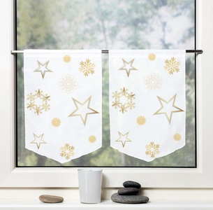 HOME WOHNIDEEN, HOME WOHNIDEEN Vorhang »STARIO«, Fensterbilder Voile digital bedruckt, HOME WOHNIDEEN Vorhang »STARIO«, (2 St.), Fensterbilder Voile digital bedruckt