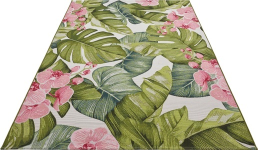 Hanse Home, HANSE Home Outdoorteppich »Tropical«, rechteckig, 3 mm Höhe, strapazierfähig, robust, pflegeleicht, fussbodenheizungsgeeignet, HANSE Home Outdoorteppich »Tropical«, rechteckig, 3 mm Höhe, In-& Outdoor, Teppich, Wetterfest, Balkon, Garten, Wohnzimmer, Floral