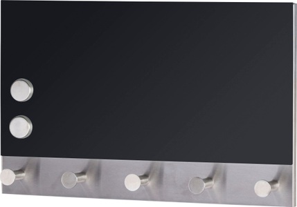 Wenko, Wenko - Magnetische Garderobe Black, 5 Haken, 30 x 19 cm, WENKO Garderobenleiste »Black«, (1 St.), Magnetisch
