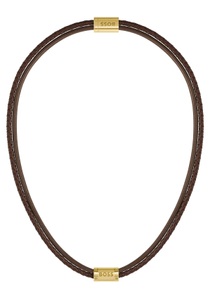 Boss, BOSS Lederband »GALEN, 1580420, 1580421, 1580422«, BOSS Kette ohne Anhänger »Schmuck Edelstahl Halsschmuck Lederhalskette Bead GALEN«