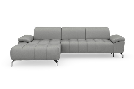 sit&more Ecksofa »Cool«, wahlweise mit Kopfteilverstellung und Vorziehsitz, motorisch, mit silberfarbenen Füssen