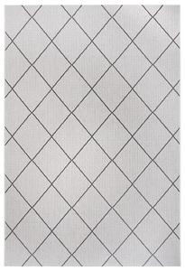 White Label, White Label - Teppich In-& Outdoor - 80 x 150 cm; - Creme, Schwarz, Home affaire Teppich »Cason«, rechteckig, 3 mm Höhe, Karo-Muster, Strapazierfähig und pflegeleicht, Flachgewebe