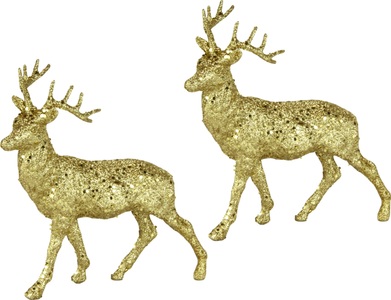 HOME AFFAIRE, Home affaire Deko-Hirsch mit Glamour (2er Set), I.GE.A. Dekofigur, Hirsch mit Glamour (2er Set)