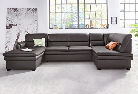 RAUM.ID, RAUM.ID Wohnlandschaft, sit&more Wohnlandschaft »Pisa U-Form«, mit Federkern, wahlweise mit Bettfunktion