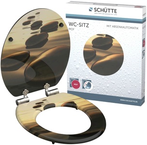 SCHÜTTE, SCHÜTTE WC-Sitz »MDF WC- Sitz mit Holzkern und Absenkautomatik«, Schütte WC-Sitz »SEA STONE«, mit Absenkautomatik und MDF Holzkern
