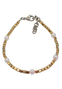 FIRETTI, Firetti Armband »Dreiecke und Kugeln, glänzend«, Firetti Armband »Schmuck Geschenk Armschmuck Armkette Edelstein Farbstein Hämatit«, Made in Germany - mit Hämatit, Perle (synth.)