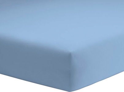 Schlafgut, Mako-Jersey-Spannbetttuch Schlafgut blau Größe: 018, Schlafgut Spannbettlaken »Mako-Jersey aus 100% Baumwolle, Bettlaken«, für Matratzen bis 18 cm Höhe, in 90x200, 140x200 oder 180x200 cm