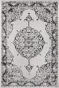 White Label, White Label - Teppich In-& Outdoor - 80 x 150 cm; - Creme, Schwarz, Home affaire Teppich »Holden«, rechteckig, 3 mm Höhe, In- & Outdoor geeignet, strapazierfähig und pflegeleicht, Flachgewebe