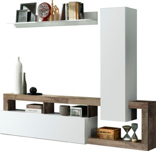 CONFORAMA, Wohnwand HAMBURG 219x35x173cm, INOSIGN Wohnwand »Hamburg«, (Set, 3 St.)