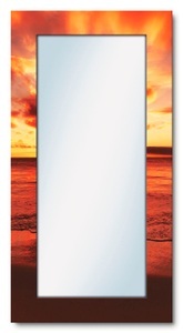 Artland, Artland Wandspiegel »Schöner Sonnenuntergang Strand«, Artland Dekospiegel »Schöner Sonnenuntergang Strand«, gerahmter Ganzkörperspiegel, Wanspiegel mit Motivrahmen, modern