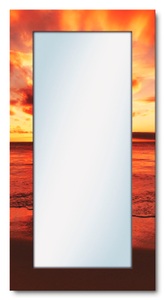 Artland, Artland Wandspiegel »Schöner Sonnenuntergang Strand«, Artland Dekospiegel »Schöner Sonnenuntergang Strand«, gerahmter Ganzkörperspiegel, Wanspiegel mit Motivrahmen, modern
