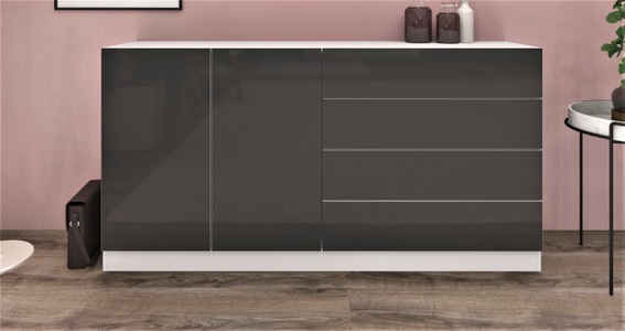 borchardt Möbel, borchardt Möbel Kommode »Vaasa«, Breite 152 cm, borchardt Möbel Sideboard »Vaasa, Kommode mit 2 Türen und 4 Schubkästen auf Kugelführungen«