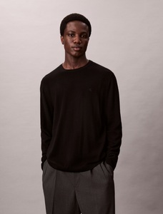 Calvin Klein Strickpullover »LS 100% MERINO CREW 14GG«, Mit Rundhalsausschnitt, regular fit