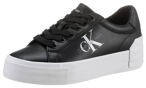 CALVIN KLEIN JEANS, Calvin Klein Jeans Plateausneaker »VULC FLATFORM BOLD LTH«, mit seitlichem Logodruck, 