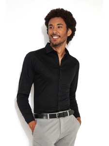 DESOTO Langarmhemd »Jerseyhemd Casual Kent langarm«, Flexibler Stretch