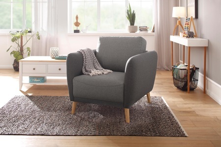 HOME AFFAIRE, Home affaire Sessel »Ida«, mit Holzfüssen und Armlehnen-Polsterung, Home affaire Sessel »Ida Cocktailsessel«, mit Holzfüssen und Armlehnen-Polsterung