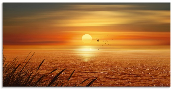 Artland Glasbild »Sonnenuntergang über dem Meer«