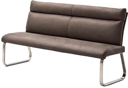 Livetastic, Livetastic Sitzbank in metall, textil grau, edelstahlfarben , Rabea , 160x98x70 cm , gebürstet , 000196083504, Livetastic Sitzbank in metall, textil grau, edelstahlfarben , Rabea , 160x98x70 cm , gebürstet,Mikrofaser , 000196083504