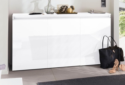 TECNOS, Tecnos Kommode »Magic«, Breite 150 cm, INOSIGN Kommode »Magic, Kommode, Schrank, Kredenz«, mit 3 Türen, Komplett Hochglanz lackiert, (B/T/H) 150x40x81 cm