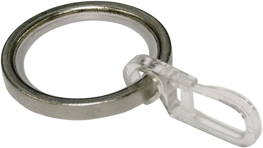 heine home, Ringe mit Gleitein, Gardinia Ring Gleiter und Faltenlegehaken Weiss | 7.5×4.5 cm | 10 Stück