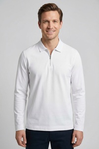 FYNCH-HATTON Langarmshirt normale Passform, mit Zipper, mit Hemdkragen, hüftbedeckende Länge