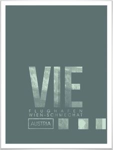 Wall-Art, Wall-Art Poster »Wandbild VIE Flughafen Wien«, Flughafen, (1 St.), Poster, Wandbild, Bild, Wandposter, Wall-Art Poster »Wandbild VIE Flughafen Wien«, Flughafen, (1 St.), Poster ohne Bilderrahmen