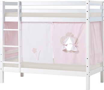Hoppekids, Hoppekids Etagenbett, Liegefläche 70x160 cm, Kiefer weiss lackiert,mit Textilset und wahlweise mit Matratze, 