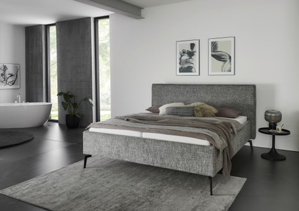 meise.möbel Polsterbett »Riva II«, mit schwarzen Metallfüssen, wahlweise mit Bettkasten