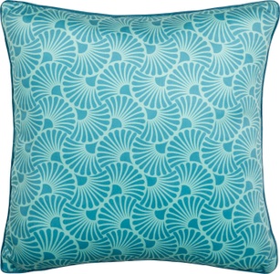 undefined, Hip Nicki-Velours Kissen Amada, gefüllt, hip Dekokissen »Amada«, Mit Füllung, 1 Stück, Biese, 30x60, Wendeoptik, Weich, Meer, Türkis