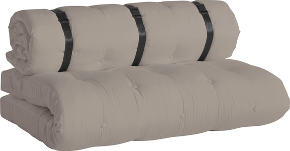 Karup Design, Karup Design BUCKLE UP OUT™ Sofa Beige mit 2 Matratzen und schwarzem Gürtel, Karup Design Loungesofa »Buckle-Up«, OUT