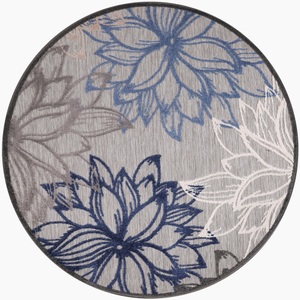 Sanat Teppich »Floral 2«, rund, 6 mm Höhe, In- und Outdoor geeignet, florales Design, Balkon, Terasse