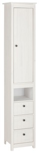 HOME AFFAIRE, Home affaire Hochschrank »Westa«, Breite 34 cm, Badezimmerschrank aus Massivholz, Kiefernholz, Metallgriffe, 1 Tür und 3 Schubkästen, 