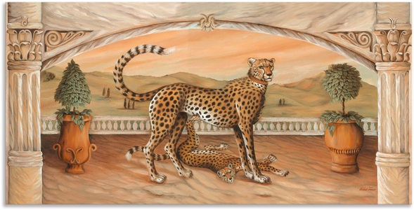 Artland, Artland Wandbild »Geparden unterm Bogen«, Artland Alu-Dibond-Druck »Geparden unterm Bogen«, Wildtiere, (1 St.), für Innen- und Aussenbereich geeignet, Outdoorbild