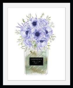 MY HOME, my home Bild mit Rahmen »Blumen Parfüm - Gerahmter Digitaldruck - Wandbild«, (1 St.), Holzrahmen - Dekoration, my home Bild mit Rahmen »Blumen Parfüm - Gerahmter Digitaldruck - Wandbild«, Blumen-Blumenbilder-Kunst-Vasen & Töpfe-Gräser, (1 St.), Premium Poster mit Naturholzrahmen, Handarbeit aus Deutschland