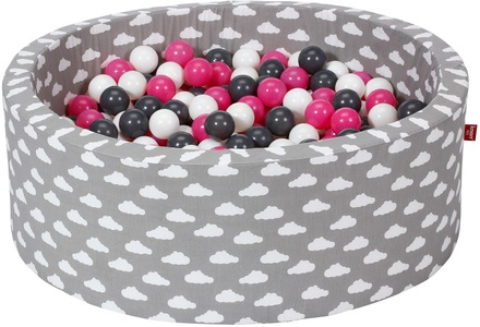 Knorrtoys, knorr® toys Bällebad soft - Grey white clouds - 300 balls creme/grey/rose, Knorrtoys® Bällebad »Soft, Grey White Clouds«, mit 300 Bällen creme/Grey/rose; Made in Europe