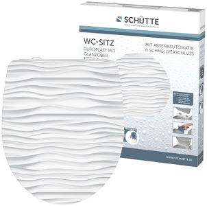 SCHÜTTE, SCHÜTTE WC-Sitz »White Wave«, mit Absenkautomatik, Schütte WC-Sitz »White Wave«, Duroplast, mit Absenkautomatik und Schnellverschluss, High Gloss