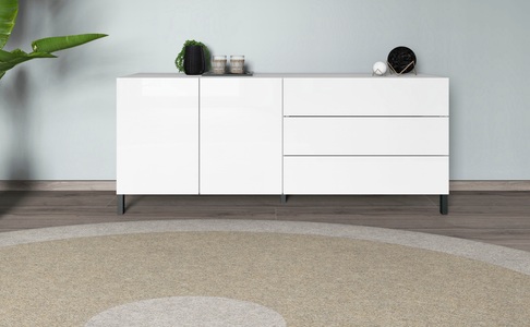 borchardt Möbel Sideboard Metallfüsse, grifflose Optik