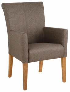 HOME AFFAIRE, Home affaire Armlehnstuhl »King«, Webstoff, Beine aus massiver Eiche, geölt, Home affaire Armlehnstuhl »King BESTSELLER!«, Feinstruktur, Esszimmerstuhl mit bequemer Polsterung, Esszimmersessel mit Armlehnen