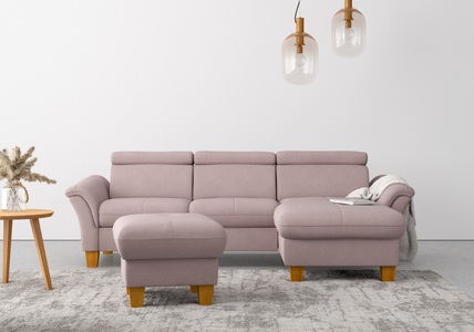 HOME AFFAIRE, Home affaire Ecksofa, wahlweise mit Bett mit klappbaren Rollen, Kasten und Kopfverstellung, Home affaire Ecksofa »Lindgren L-Form«, wahlweise mit Bett mit klappbaren Rollen, Kasten und Kopfverstellung