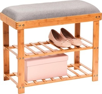 Zeller, Zeller - Schuhbank 2 Bambus Polyester - 60 x 29 x 50 cm, Zeller Present Schuhbank