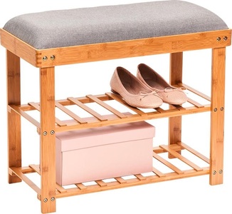Zeller, Zeller - Schuhbank 2 Bambus Polyester - 60 x 29 x 50 cm, Zeller Present Schuhbank