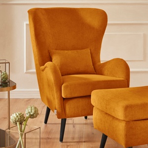 Guido Maria Kretschmer Home&Living Sessel »Salla«, wahlweise mit oder ohne Hocker, grosser Sessel: Masse B/T/H: 78/94/118 cm, Bezug auch in Luxus-Microfaser in Teddyfelloptik