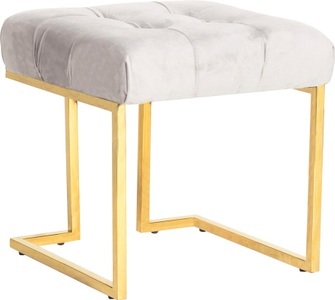 Kayoom, Kayoom Sitzhocker »Rare«, Kayoom Sitzhocker »Hocker Rare, Edler Touch durch goldfarbenenes Gestell«, (1 St.), eckig, samtweich, gesteppt, mit Zierknöpfen, Edelstahlgestell