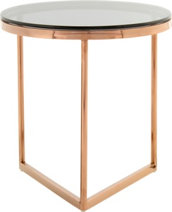 Kayoom, Kayoom Beistelltisch »Beistelltisch Wynona 125«, runde Glas-Tischplatte, Kayoom Beistelltisch »Wynona 125, in stilvollem Design,mit dreieckiger Grundform«, (1 St.), Glamouröses Design, hochwertige Verarbeitung, Hingucker-Gestell