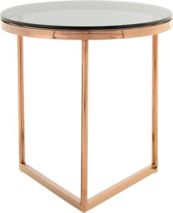 Kayoom, Kayoom Beistelltisch »Beistelltisch Wynona 125«, runde Glas-Tischplatte, Kayoom Beistelltisch »Wynona 125, in stilvollem Design,mit dreieckiger Grundform«, (1 St.), Glamouröses Design, hochwertige Verarbeitung, Hingucker-Gestell